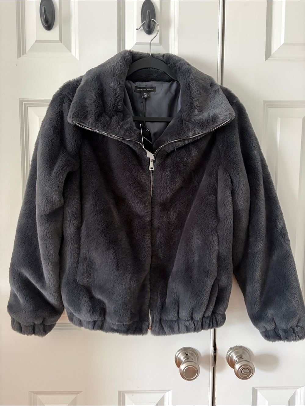 Saks Fifth Avenue Faux Fur Zip-Front Jacket